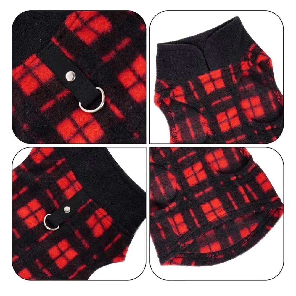 Red and Black Plaid Dog Sweater
